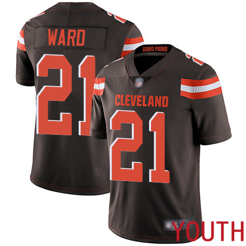 Cleveland Browns Denzel Ward Youth Brown Limited Jersey 21 NFL Football Home Vapor Untouchable